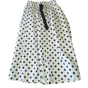 Bunny n Bloom White Black Polka Dot Full Skirl Culottes Size M NWT